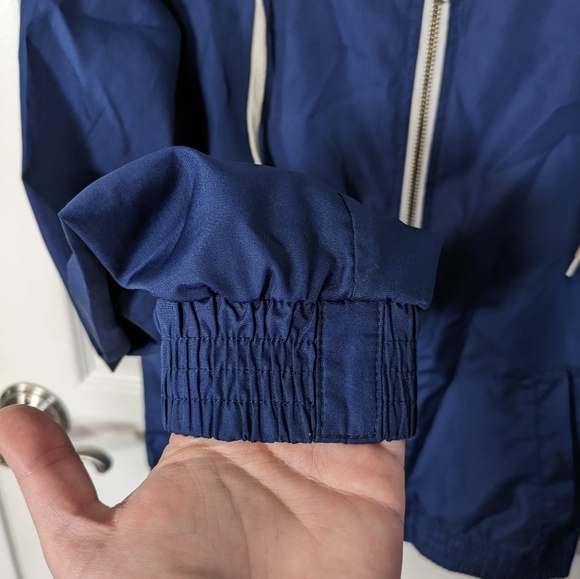 Like-New Zine Blue Full Zip Hooded Windbreaker Jacket Size Small - Picture 6 of 6